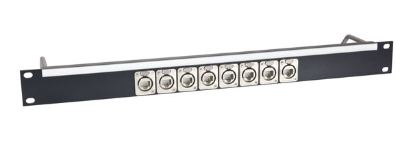 CANFORD PANNEAU DE CONNEXION ETHERCON 1U 1x8, CAT6A IDC, noir