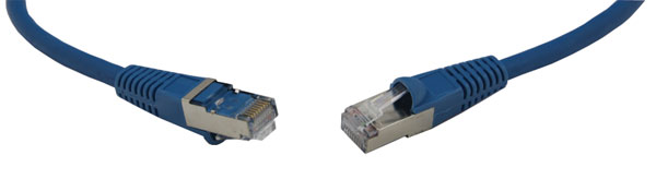 CORDON CAT6A BLINDE RJ45-RJ45-0.5m, bleu