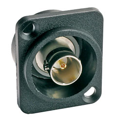 CANFORD SERIE-D EMBASE BNC 75ohms, encastrée, à souder, noir