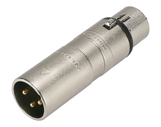 ADAPTATEUR 3FX-3MX XLR femelle 3pts - XLR mâle 3pts, non câblé