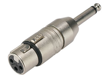 ADAPTATEUR 3FX-2P XLR femelle 3pts - jack 6.35mm 2pts