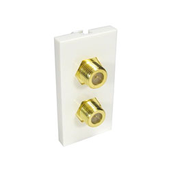 CANFORD MODULE AV économique, type double F, type raccord, demi module, blanc