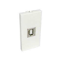 CANFORD MODULE AV économique, prise USB Type B, type pigtail, demi module, blanc