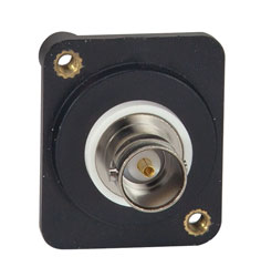 CANFORD SERIE-D EMBASE BNC 75 ohms, à souder, trous M3 taraudé M3, noir