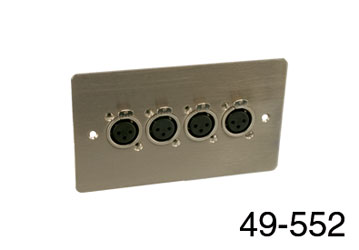 CANFORD PLAQUE DE CONNEXION GB 2-gang, 4x XLR femelle, nickel satiné