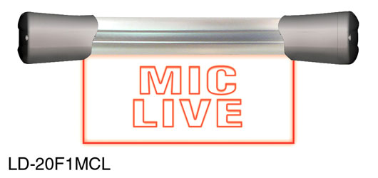 SONIFEX LD-20F1MCL SIGNE LUMINEUX LED/PLEXI, LED, une inscription, affleurant, 200mm, "Mic Live"