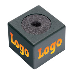 CANFORD BADGE MICRO plastique, carré, noir, 1x logo sur 4 faces (indiquer les détails)