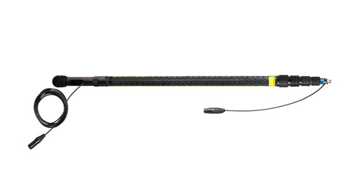 AMBIENT QXS 580-SCM PERCHE fibre de carbone, 5 sections, 80-330cm, cable droit, XLR3, mono