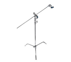 MANFROTTO A2030DKIT AVENGER C-STAND TREPIED acier, base tortue, bras/rotule, haut.134-300cm, chrome