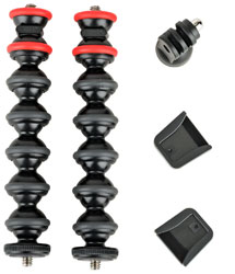 JOBY GORILLAPOD ARM KIT BRAS FLEXIBLES filetage 1/4-20,17.5cm,fixation GoPro/sabot à froid,noir/rouge