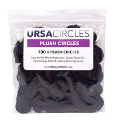 URSA STRAPS PLUSH CIRCLES BONNETTE MICRO poils courts, noir (pack de 100 Circles)