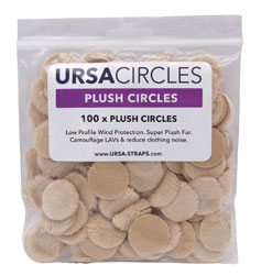 URSA STRAPS PLUSH CIRCLES BONNETTE MICRO poils courts, beige (pack de 100 Circles)