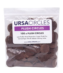 URSA STRAPS PLUSH CIRCLES BONNETTE MICRO poils courts, marron (pack de 100 Circles)