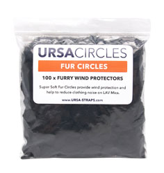 URSA STRAPS FUR CIRCLES BONNETTE MICRO poils longs, noir (pack de 100 Circles)