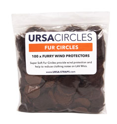 URSA STRAPS FUR CIRCLES BONNETTE MICRO poils longs, marron (pack de 100 Circles)