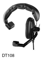 BEYERDYNAMIC DT 108 MICRO-CASQUE monaural, 50 ohms, micro 200 ohms, cordon 1,5m dénudé, gris