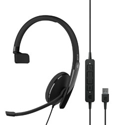 EPOS ADAPT 130 USB II MICRO-CASQUE monaural, contrôle d'appel intégré, USB