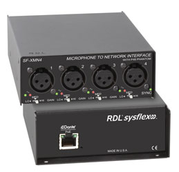 RDL SF-XMN4 INTERFACE DANTE 4x entrées micro, XLR