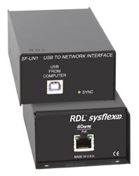 RDL SF-UN1 INTERFACE DANTE entrée, 1x entrée audio stéréo numérique, USB type B