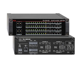RDL RU-SM16D AFFICHAGE NIVEAU AUDIO écran LED numérique, 4 canaux, mono/stéréo, entr/sort.bornier