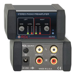 RDL EZ-PH1 PREAMPLI PHONO stéréo, entrée/sortie RCA, égalisation RIAA, adapt.secteur