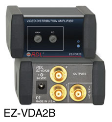 RDL EZ-VDA2B AMPLI DE DISTRIBUTION vidéo, CVBS, NTSC/PAL, 1x2, BNC, adapt. secteur