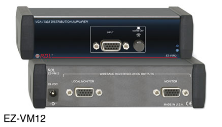 RDL EZ-VM12 AMPLI DE DISTRIBUTION vidéo, VGA/XGA, 1x2, TTL/vidéo, adapt. secteur