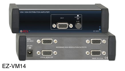 RDL EZ-VM14 AMPLI DE DISTRIBUTION vidéo, VGA/XGA, 1x4, TTL/vidéo, adapt. secteur