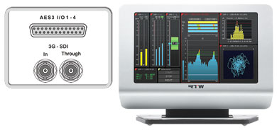 RTW TM7-VIDEO METRE AUDIO de table, écran tactile 7", 3G-SDI/connectivité AES3