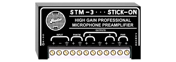 RDL STM-3 ´PREAMPLIFICATEUR MICRO entrée haute/basse impédance, gain 45 à 75dB