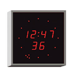 WHARTON 4900N.02.R.S.UK HORLOGE caractères rouges 20mm, install.en surface, alim secteur