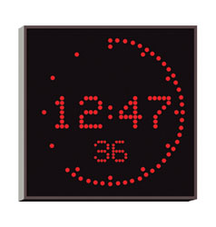 WHARTON 4900NE.02.R.S.UK HORLOGE caractères rouges 20mm, install. en surface, alim.UK