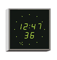 WHARTON 4900N.02.G.S.UK HORLOGE caractères verts 20mm, install.en surface, alim secteur