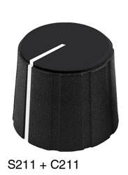 SIFAM S211-006 BOUTON COLLET diamètre 21.5mm, fixation 6mm, noir