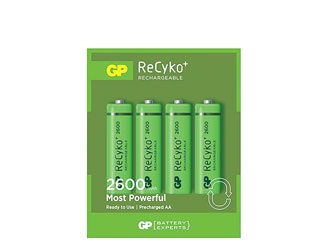 GP 270AAHC RECYKO+ PILES NiMH, format AA, 2600mAh, pack de 4