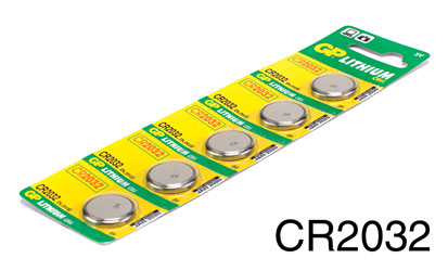GP CR2032 PILES LITHIUM, pack de 5