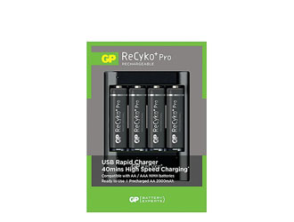 GP U421 RECYKO+ PRO CHARGEUR PILES RAPIDE USB pour 4x AA/AAA NiMH avec 4x 210AAHCB 2000mAh