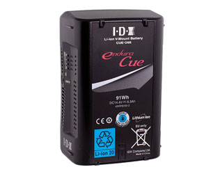 IDX ENDURA CUE-D95 BATTERIE monture en V, Li-ion, 14.4V, 6.3Ah, rechargeable