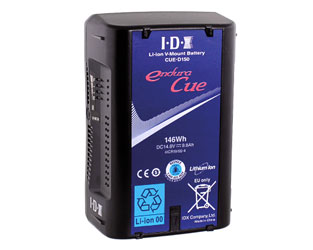 IDX ENDURA CUE-D150 BATTERIE monture en V, Li-ion, 14.8V, 9.8Ah, rechargeable