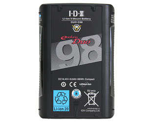 IDX ENDURA DUO-C98 BATTERIE monture en V, Li-ion, 14.4V, 6.6Ah, rechargeable