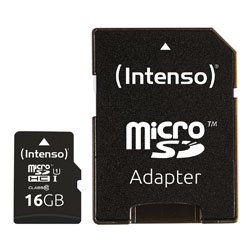 INTENSO SDC-3423470 PREMIUM CARTE MICRO SD 16GB avec adaptateur, UHS-1