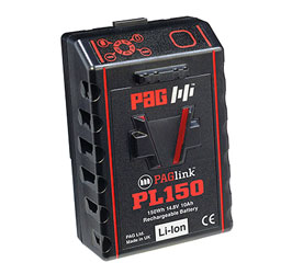PAG PAGlink 9308 PL150e BATTERIE monture en V, Li-Ion, 14.8V, 10Ah, rechargeable