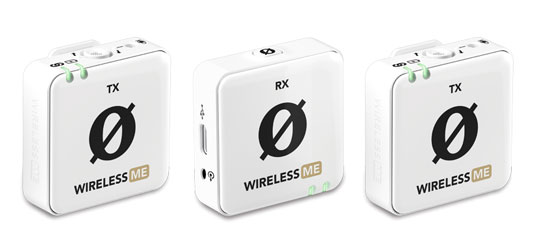 RODE WIRELESS ME RADIOMIC SYSTEM Dual transmitters, compact, clip-on, 2.4GHz, white