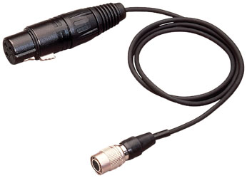 AUDIO-TECHNICA XLRW CORDON MICRO pour système HF Unipack TX, basse impédance, XLR3F, 1500mm, noir