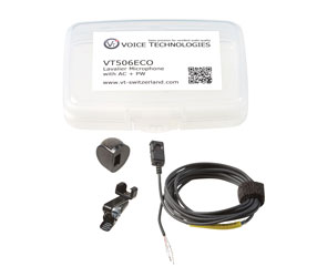 VOICE TECHNOLOGIES VT506ECO MICRO omnidirectionnel, inc accessories and box, noir