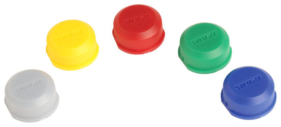 SHURE WA621 CAPUCHONS COULEUR pour BLX2, blanc/jaune/rouge/vert/bleu, pack de 5