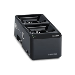 SHURE SBC220-UK DOCH CHARGEUR BATTERIE compatible réseau, pour 2x batteries SB900, avec alim.