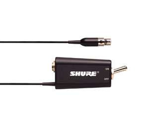 SHURE WA661 BOUTON MUTE en ligne, 1x entrée TA4F, 1x sortie TA4F, pour émetteur de poche