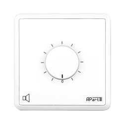 APART E-VOL60 CONTROLE DE VOLUME 100V, 60W, relai prioritaire 24V, blanc