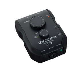 ZOOM U-22 USB INTERFACE AUDIO 2x2, entrée micro/ligne, fantôme +48V, alimenttée batterie/bus